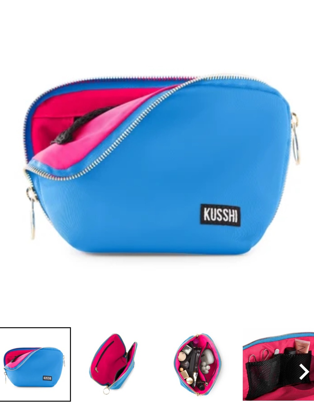 Kusshi Blue and Pink Everyday Makeup Bag